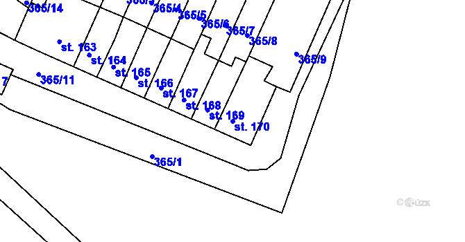 Parcela st. 170 v KÚ Babí u Náchoda, Katastrální mapa