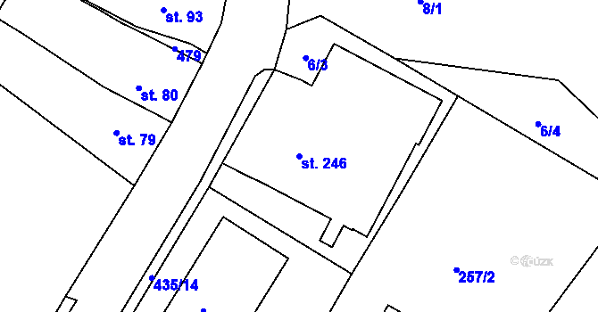 Parcela st. 246 v KÚ Babí u Náchoda, Katastrální mapa