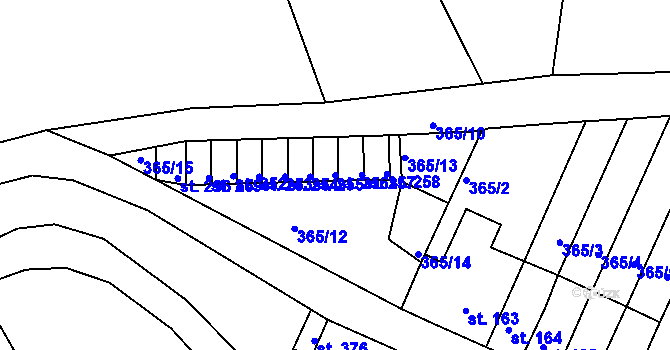 Parcela st. 256 v KÚ Babí u Náchoda, Katastrální mapa