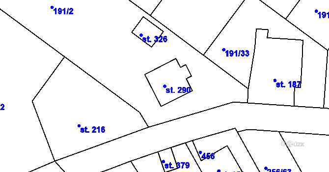 Parcela st. 290 v KÚ Babí u Náchoda, Katastrální mapa