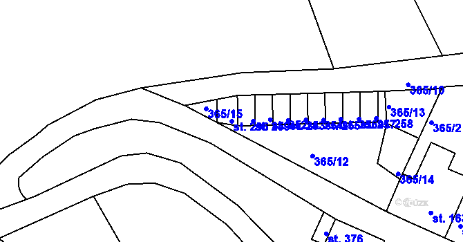 Parcela st. 296 v KÚ Babí u Náchoda, Katastrální mapa