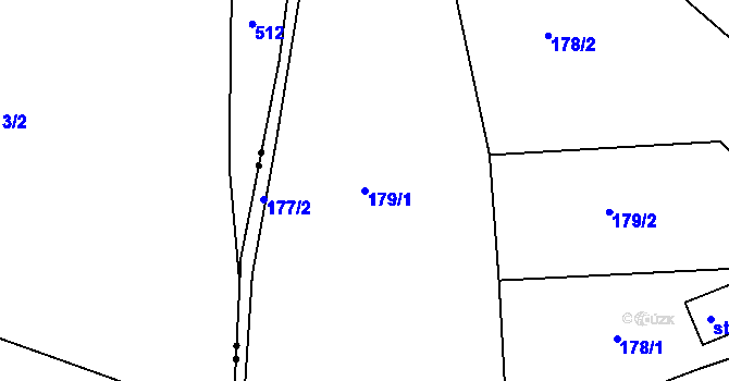Parcela st. 179/1 v KÚ Babí u Náchoda, Katastrální mapa