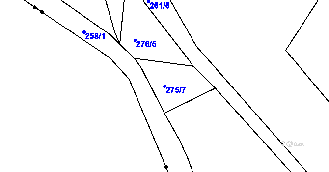 Parcela st. 275/7 v KÚ Babí u Náchoda, Katastrální mapa
