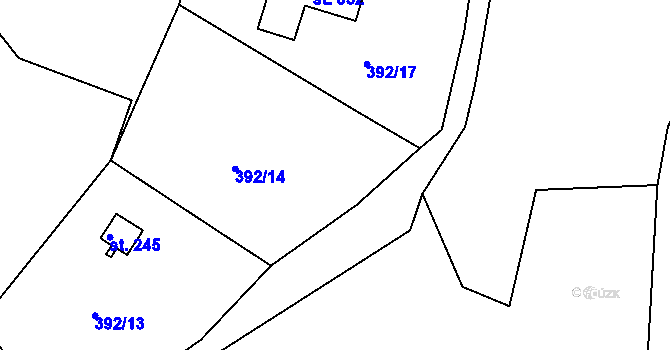 Parcela st. 387/4 v KÚ Babí u Náchoda, Katastrální mapa
