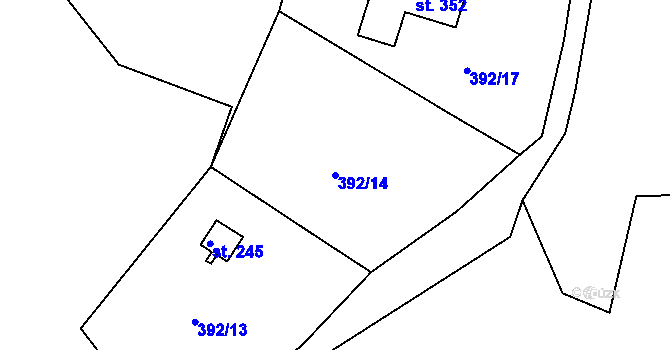 Parcela st. 392/14 v KÚ Babí u Náchoda, Katastrální mapa