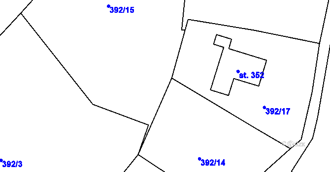 Parcela st. 392/16 v KÚ Babí u Náchoda, Katastrální mapa
