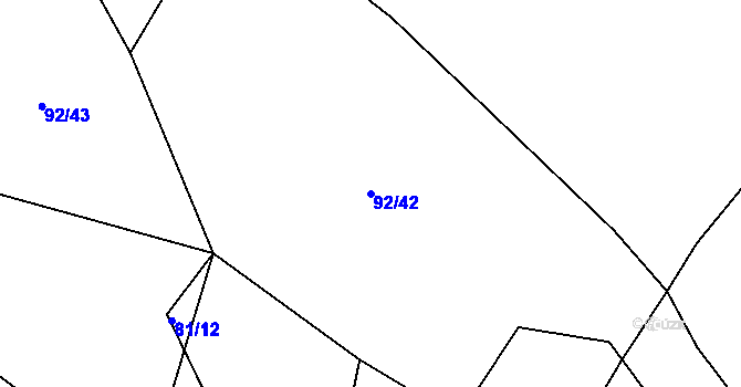 Parcela st. 92/42 v KÚ Babí u Náchoda, Katastrální mapa