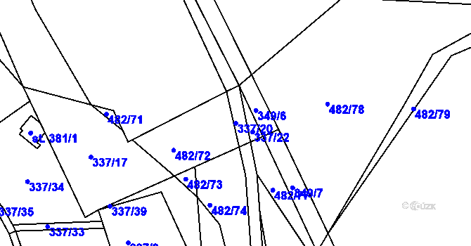 Parcela st. 337/20 v KÚ Babí u Náchoda, Katastrální mapa