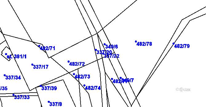 Parcela st. 337/22 v KÚ Babí u Náchoda, Katastrální mapa