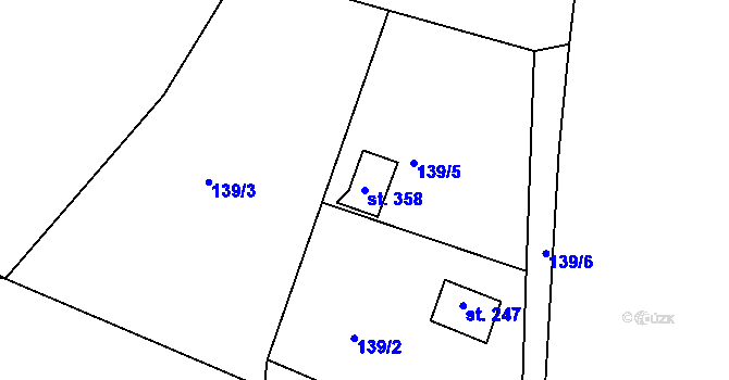 Parcela st. 358 v KÚ Babí u Náchoda, Katastrální mapa
