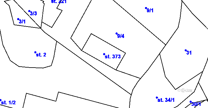 Parcela st. 373 v KÚ Babí u Náchoda, Katastrální mapa