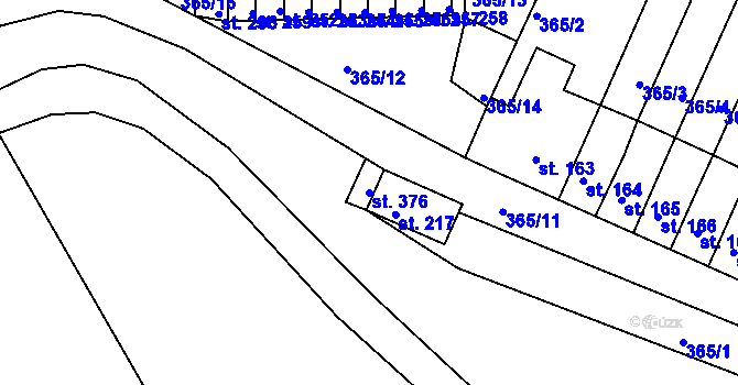 Parcela st. 376 v KÚ Babí u Náchoda, Katastrální mapa