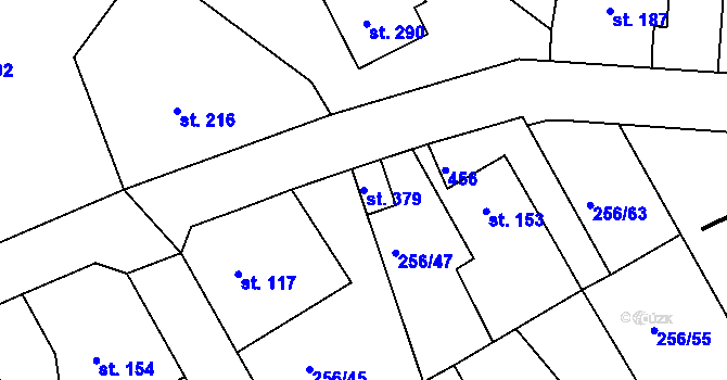 Parcela st. 379 v KÚ Babí u Náchoda, Katastrální mapa