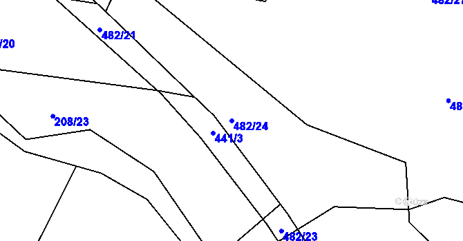 Parcela st. 482/24 v KÚ Babí u Náchoda, Katastrální mapa
