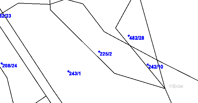 Parcela st. 225/2 v KÚ Babí u Náchoda, Katastrální mapa