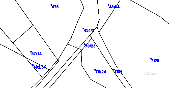 Parcela st. 78/23 v KÚ Babí u Náchoda, Katastrální mapa