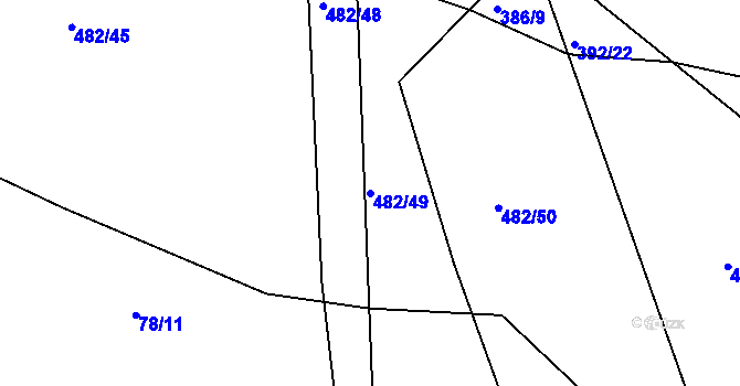 Parcela st. 482/49 v KÚ Babí u Náchoda, Katastrální mapa
