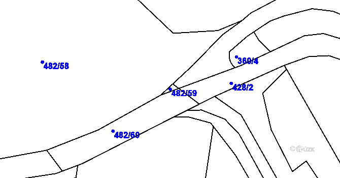 Parcela st. 482/59 v KÚ Babí u Náchoda, Katastrální mapa