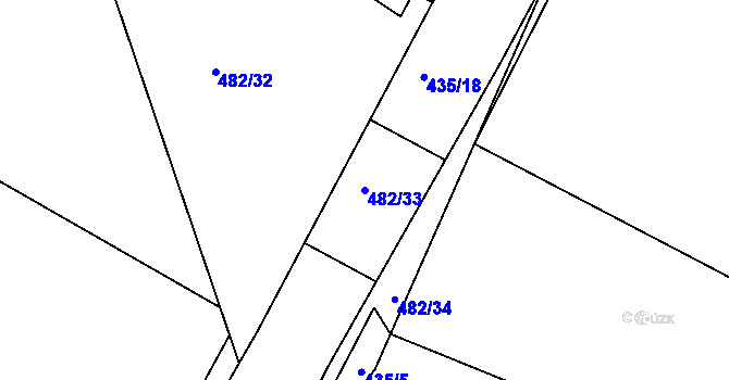 Parcela st. 482/33 v KÚ Babí u Náchoda, Katastrální mapa