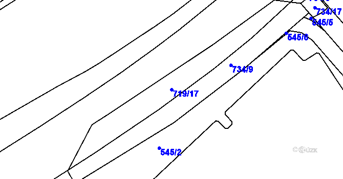 Parcela st. 719/17 v KÚ Běloves, Katastrální mapa