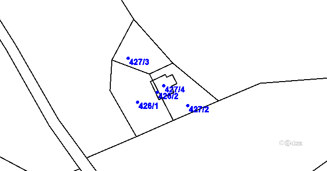 Parcela st. 427/4 v KÚ Běloves, Katastrální mapa