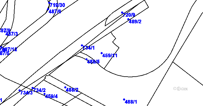 Parcela st. 459/11 v KÚ Běloves, Katastrální mapa
