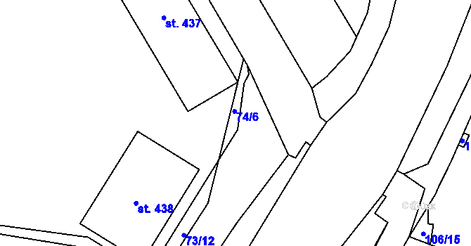 Parcela st. 74/6 v KÚ Staré Město nad Metují, Katastrální mapa