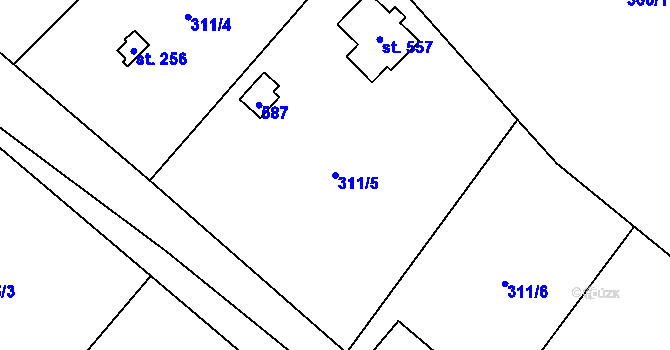 Parcela st. 311/5 v KÚ Staré Město nad Metují, Katastrální mapa