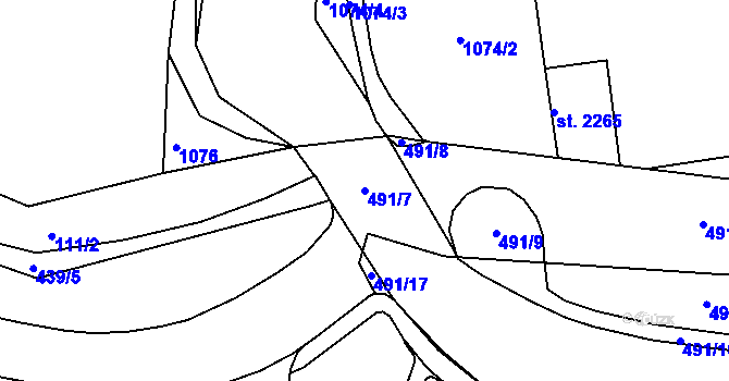 Parcela st. 491/7 v KÚ Staré Město nad Metují, Katastrální mapa
