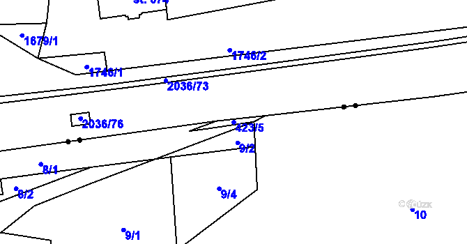 Parcela st. 423/5 v KÚ Staré Město nad Metují, Katastrální mapa