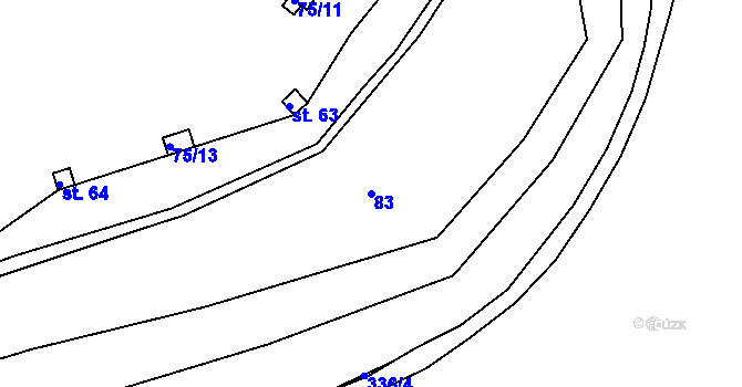 Parcela st. 83 v KÚ Bražec, Katastrální mapa