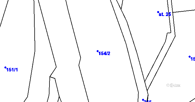 Parcela st. 154/2 v KÚ Bražec, Katastrální mapa