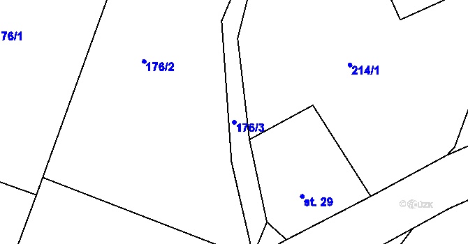 Parcela st. 176/3 v KÚ Bražec, Katastrální mapa