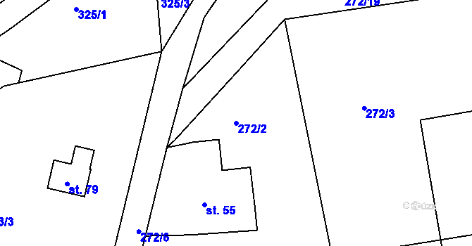 Parcela st. 272/2 v KÚ Bražec, Katastrální mapa