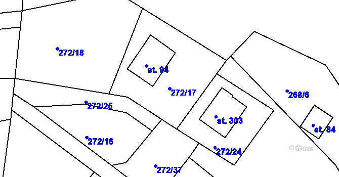 Parcela st. 272/17 v KÚ Bražec, Katastrální mapa