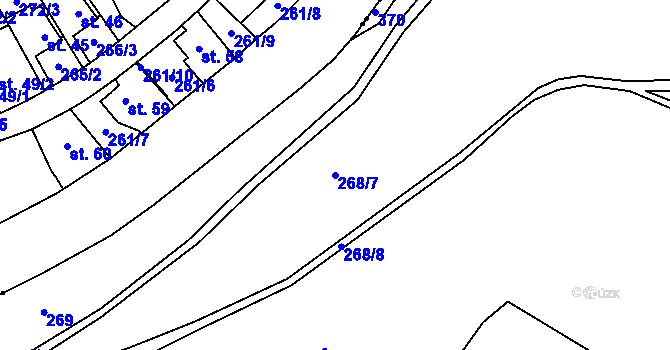 Parcela st. 268/7 v KÚ Bražec, Katastrální mapa