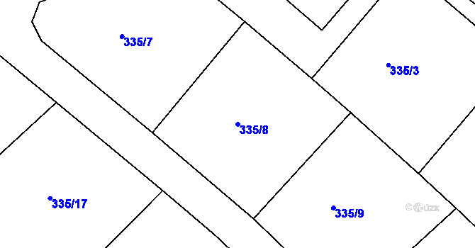 Parcela st. 335/8 v KÚ Bražec, Katastrální mapa