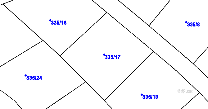 Parcela st. 335/17 v KÚ Bražec, Katastrální mapa
