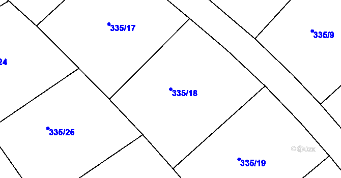 Parcela st. 335/18 v KÚ Bražec, Katastrální mapa