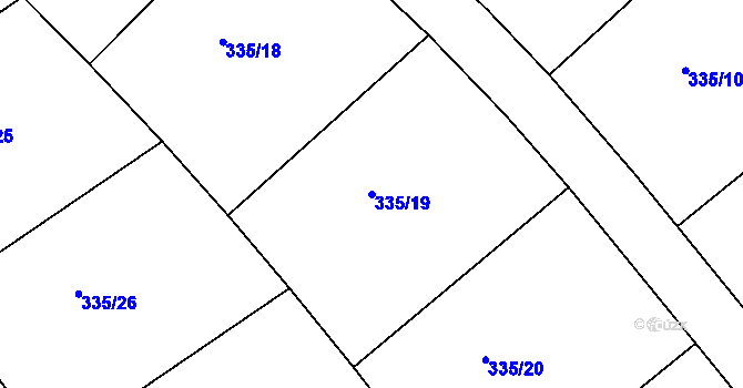 Parcela st. 335/19 v KÚ Bražec, Katastrální mapa