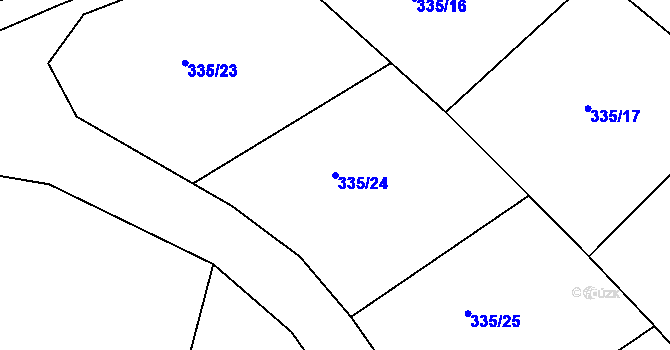 Parcela st. 335/24 v KÚ Bražec, Katastrální mapa