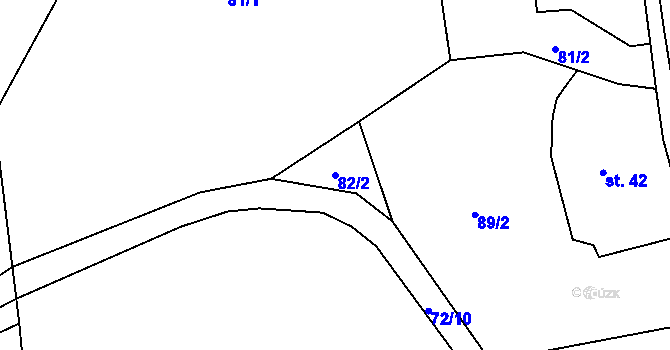 Parcela st. 82/2 v KÚ Malé Poříčí, Katastrální mapa