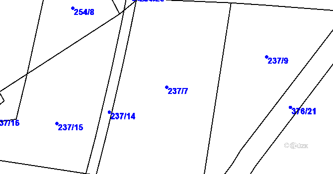 Parcela st. 237/7 v KÚ Malé Poříčí, Katastrální mapa