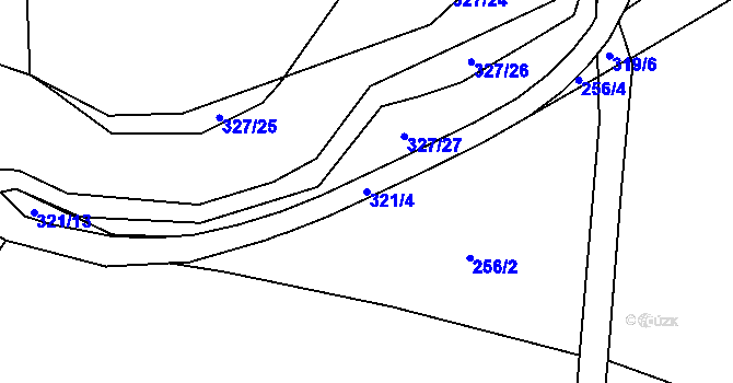 Parcela st. 321/4 v KÚ Malé Poříčí, Katastrální mapa
