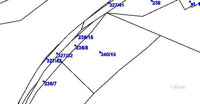 Parcela st. 340/15 v KÚ Malé Poříčí, Katastrální mapa