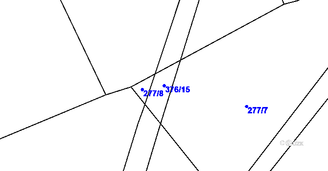 Parcela st. 376/15 v KÚ Malé Poříčí, Katastrální mapa