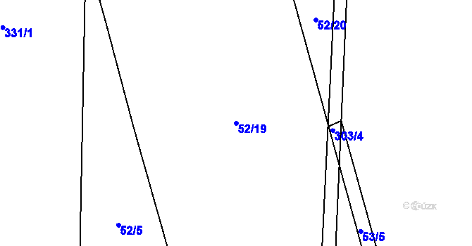 Parcela st. 52/19 v KÚ Malé Poříčí, Katastrální mapa