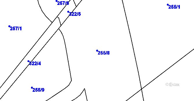 Parcela st. 255/8 v KÚ Malé Poříčí, Katastrální mapa