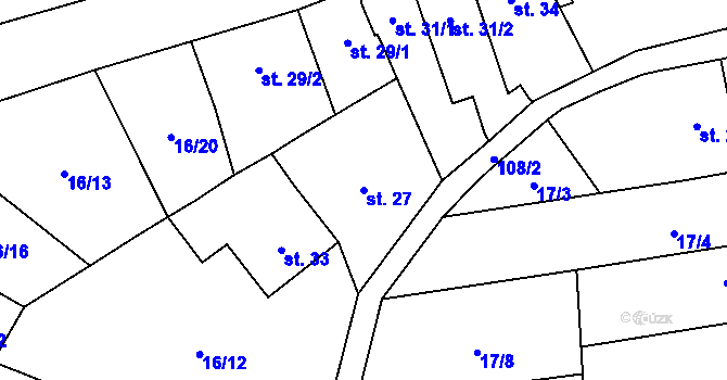 Parcela st. 27 v KÚ Lhota nad Moravou, Katastrální mapa