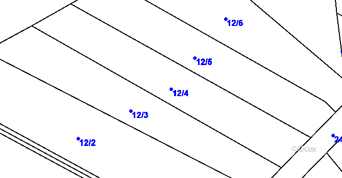 Parcela st. 12/4 v KÚ Lhota nad Moravou, Katastrální mapa